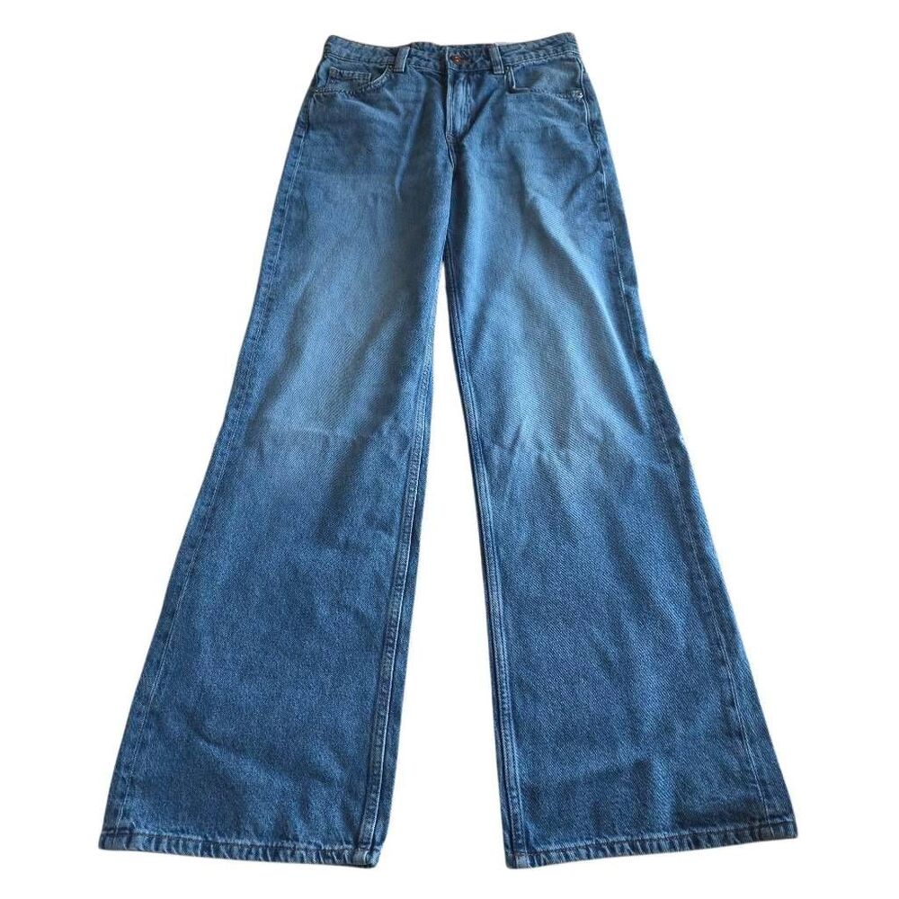 H&M Divided womens Sz 4 blue wide leg hight waist jeans